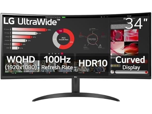 LG 34" WQHD Curved Monitor | 34WR50QK-B