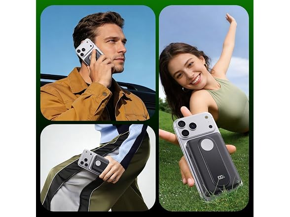 Magnetic Portable Charger 10000mAh, Power Bank with Built in Cable - Gallery 5