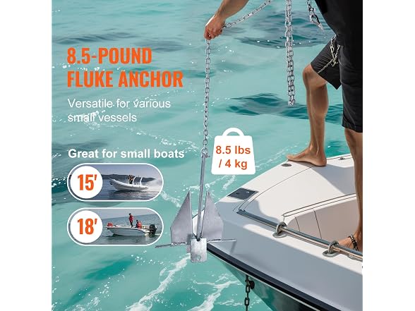 Fluke Style Anchor Kit, 8.5 LBS Hot-Dipped
