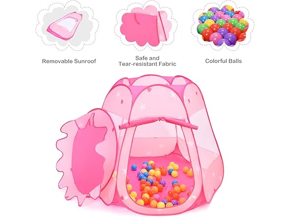 Costzon Princess Pop Up Tent w/ 100 Balls Included