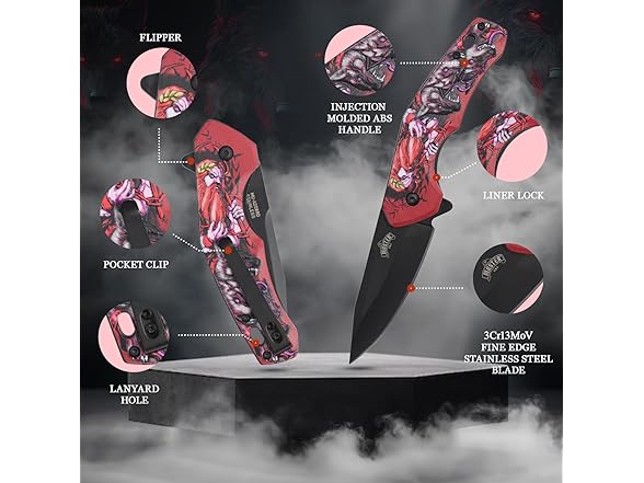 8.22" Folding Knife Red