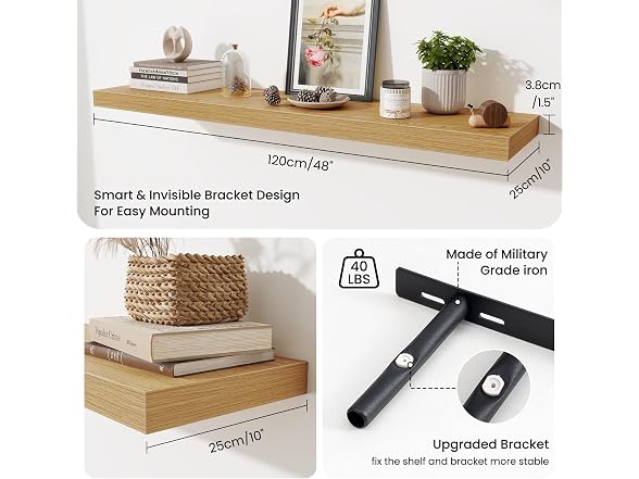 Fun Memories 48 Inch Floating Shelves