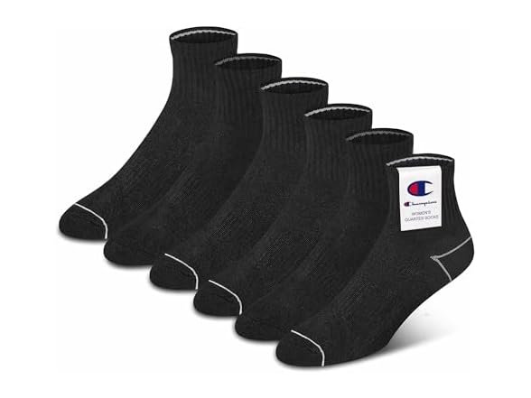 Champion Women (5-9) Women's Quarter 6 Pack Socks
