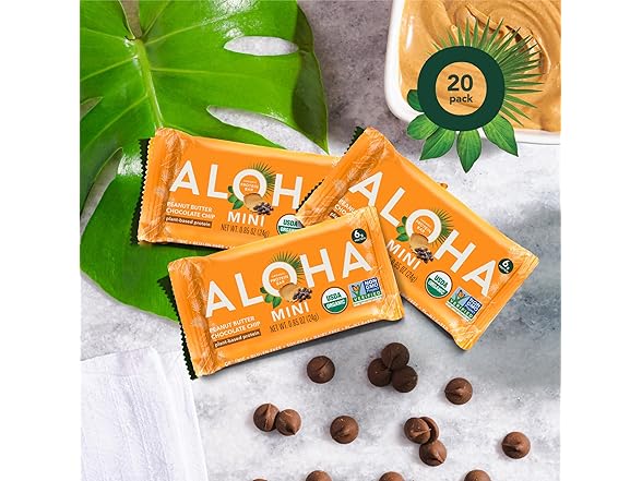 20CT ALOHA Organic Plant Based Protein Bar MINIS