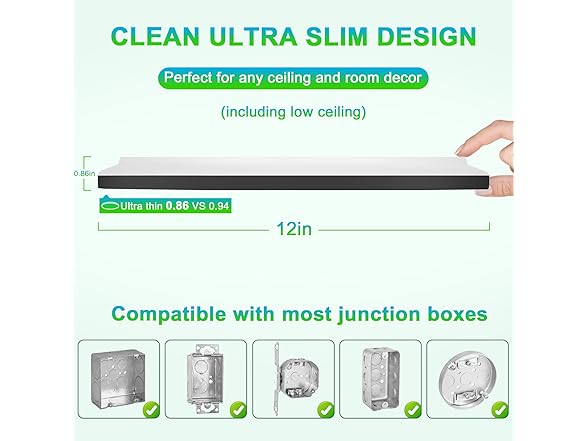 GoBright 16.5 Inch Large Flush Mount Ceiling Light Fixtures