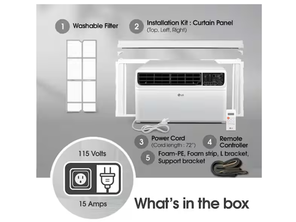 LG LW1522IVSM-NEW 14,000 BTU 115Volts Window AC