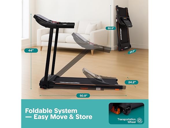 SereneLife Smart Foldable Treadmill with Bluetooth