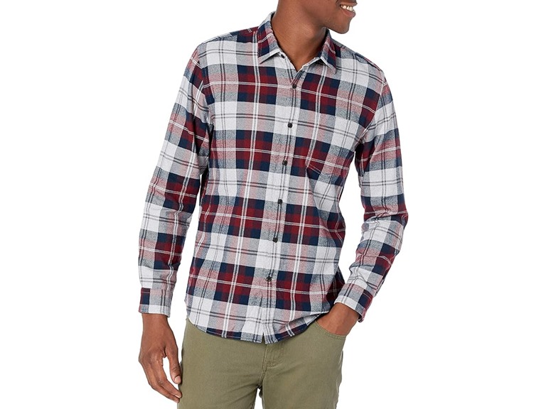 Amazon Essentials Men Shirt Dark Green Navy Plaid - Gallery 12