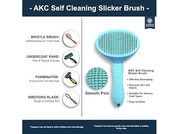 AKC Self-Cleaning Grooming Slicker Brush