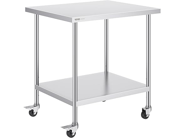 VEVOR Stainless Steel Work Table 30 x 18 x 38 Inch