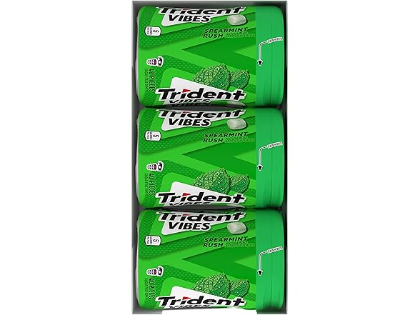 6PK Trident Vibes Spearmint Rush Sugar-Free Gum