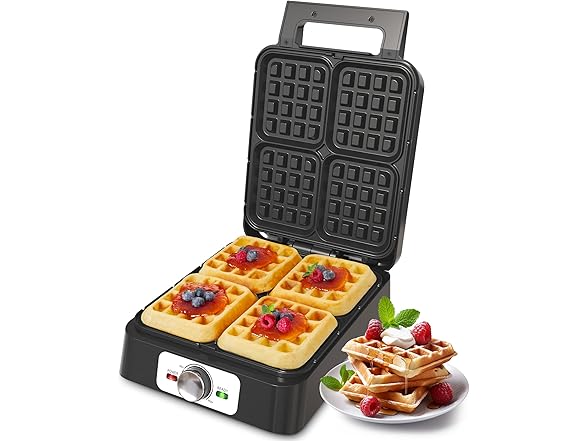 SUNVIVIPRO 4 Slices Belgian Waffle Maker