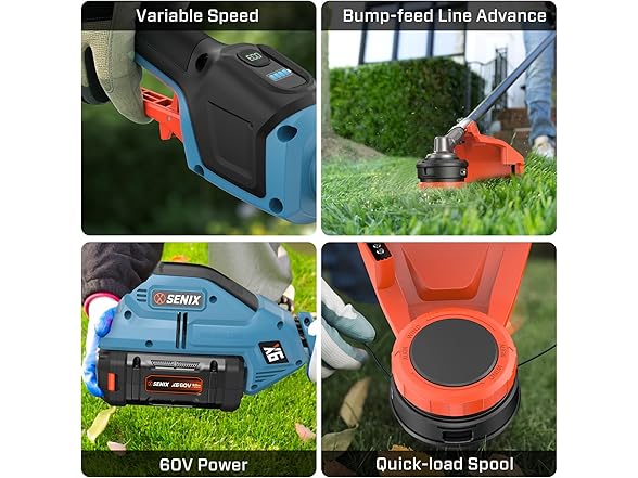 SENIX X6 60V 16" Weed Wacker