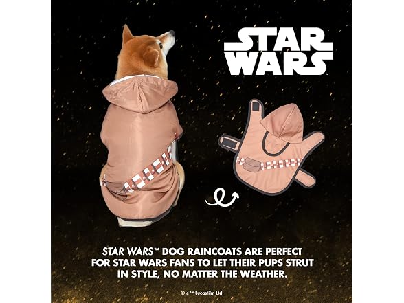 Star Wars for Pets Chewbacca Dog Raincoat, Extra Small