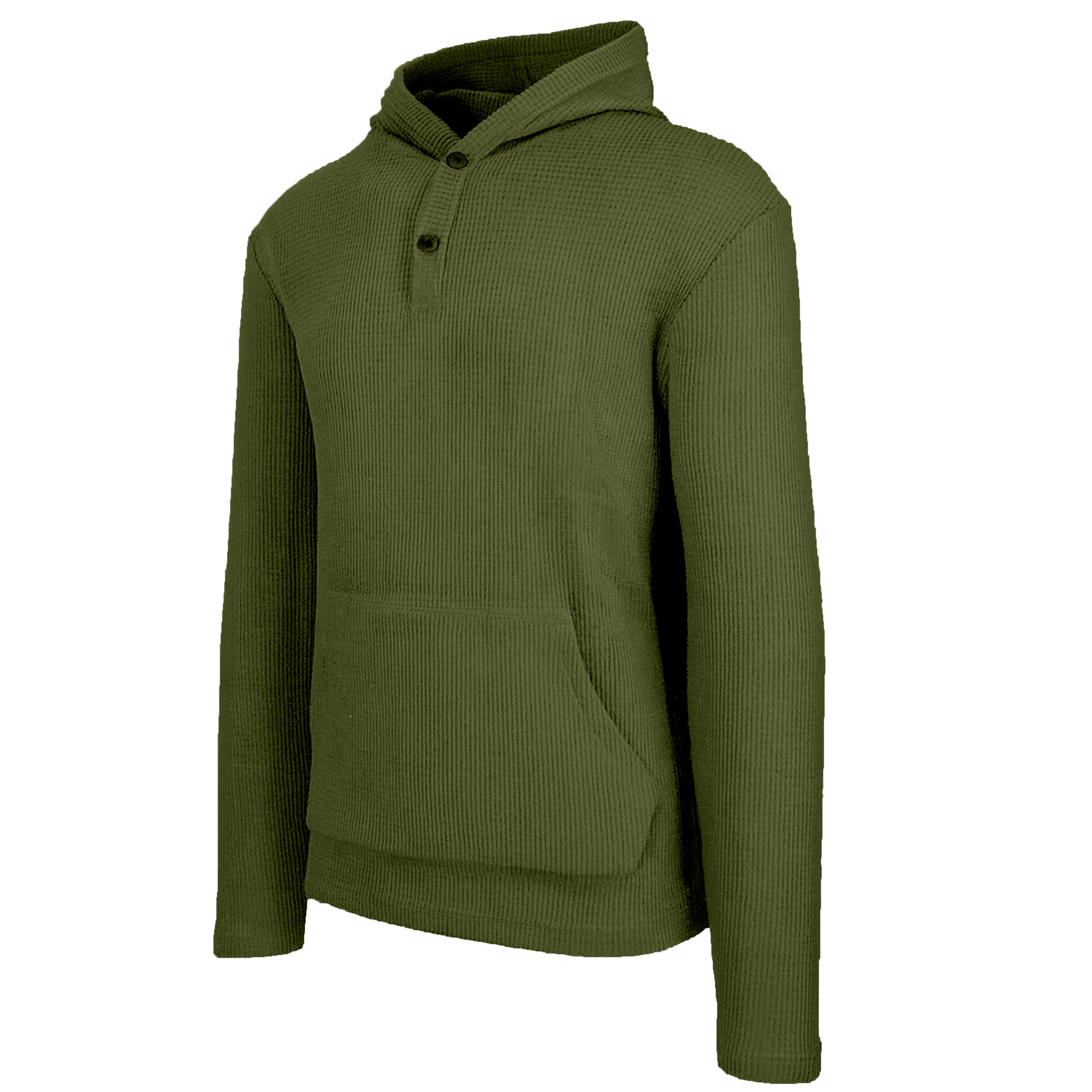 3Pk Mens Waffle Thermal Henley Hoodie - Gallery 13