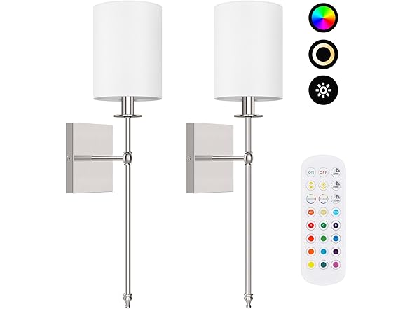 Bosceos Battery Operated Wall Sconces Set of 2