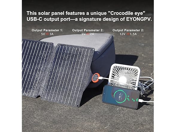 36W Portable Solar Panel USB-C Output - Gallery 3