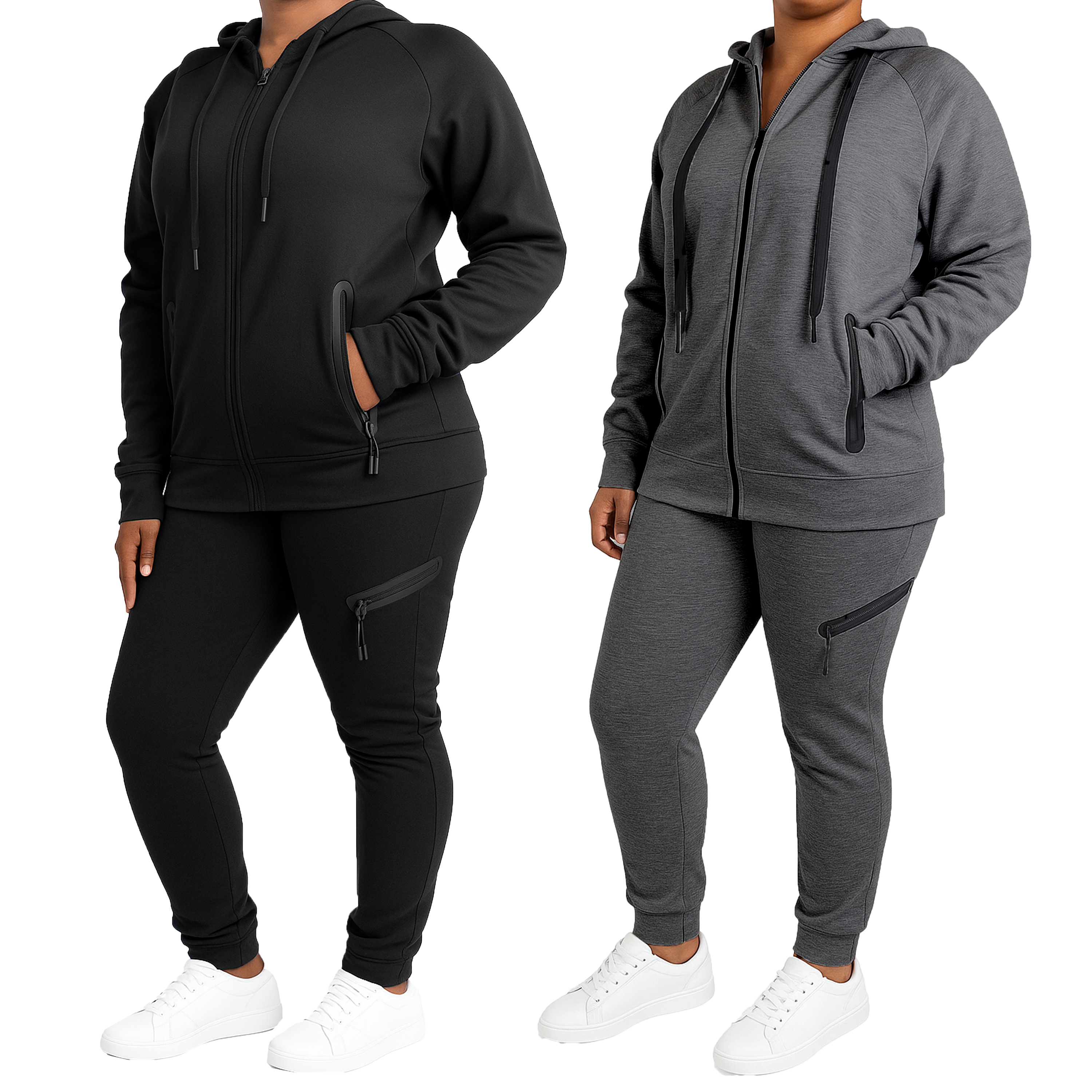 Women's Tech Fleece Hoodie & Jogger Set - Gallery 29