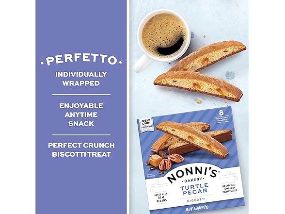 8CT Nonni's Turtle Pecan Biscotti