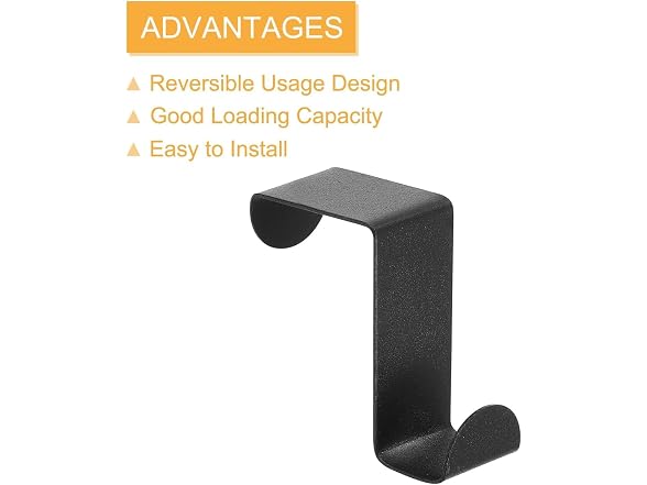 Athnevy Over The Door Hooks 2pk Black