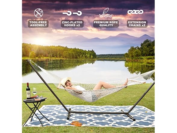 Lazy Daze Double Hammock w/ 12ft Steel Stand