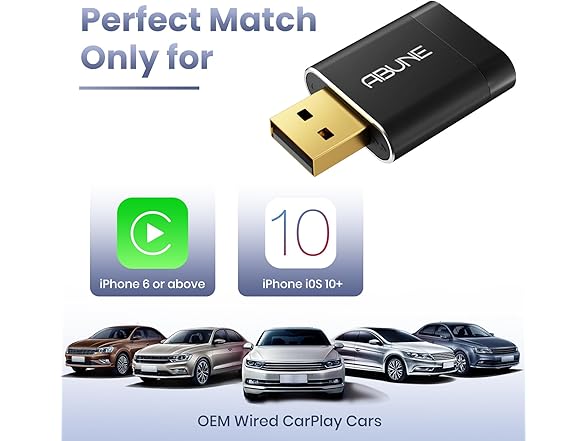 Abune Mini Wireless CarPlay Adapter for iPhone