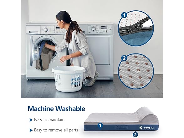 WEVEGO Jumbo Orthopedic Dog Bed, 7.87-in