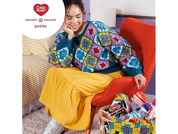 Red Heart All in One Granny Square Petite Pep Talk