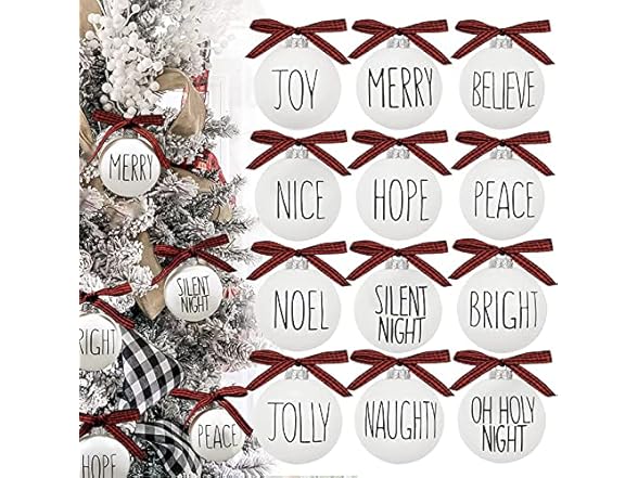 Wtosuhe 12PC Christmas Ball Ornaments