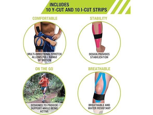 Pro-Tec Pre-Cut Kinesiology Tape