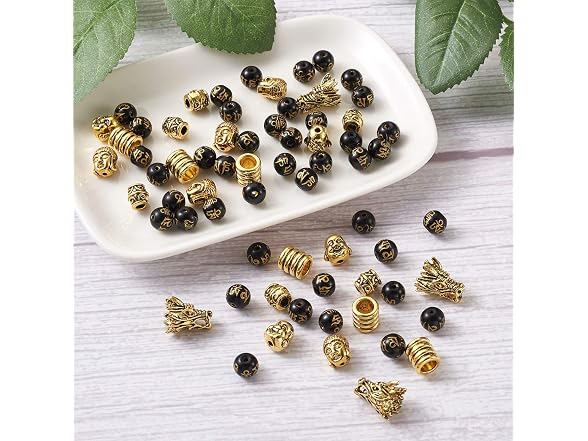 Pandahall 155pcs 8mm Buddhist Feng Shui Beads