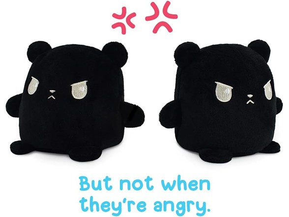 TeeTurtle Reversible Black Bear Plushie