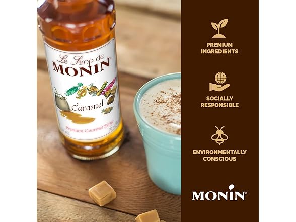 Monin | Caramel Syrup for 33.8 fl oz