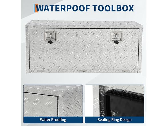 MOVECOM Heavy Duty Aluminum Underbody Tool Box Silver