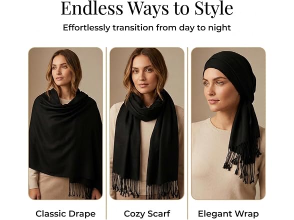 CTM Women (OS) Classic Pashmina Style Shawl Wraps