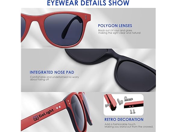 GoLight Polarized Sunglasses Red/Orange 2 Pack