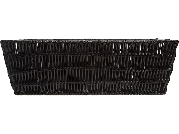 Whitmor Rattique Small Shelf Black Tote Basket