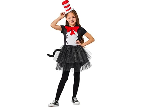 InSpirit Designs Dr. Seuss Kids Cat in the Hat Dress M