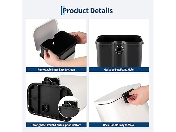 GAOMON 3.2 Gallon/12L Trash Can 