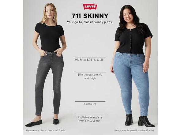 Levis Womens 711 Skinny Jeans