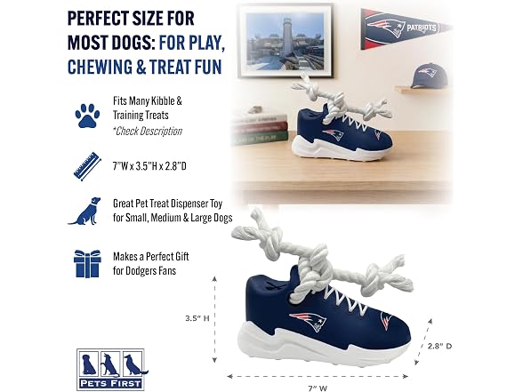 Pets First NFL New England Patriots Cleat Sneaker Dog Toy