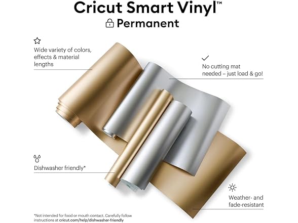 Cricut Smart Permanent Vinyl13" x12', Matte Metal