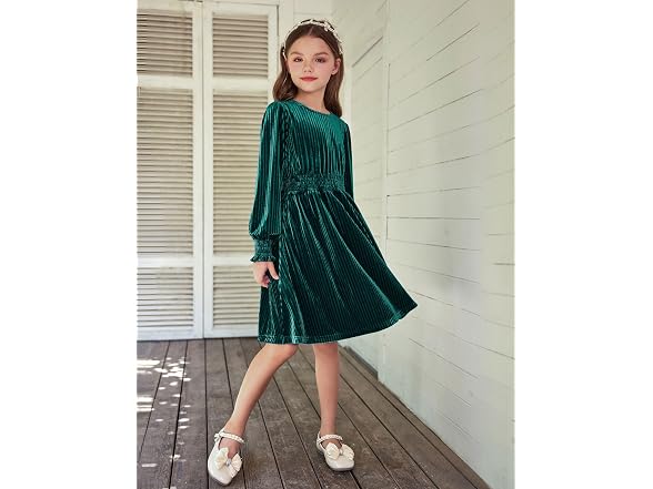 Arshiner Girls (8-9 Years) Girl Velvet Long Dress