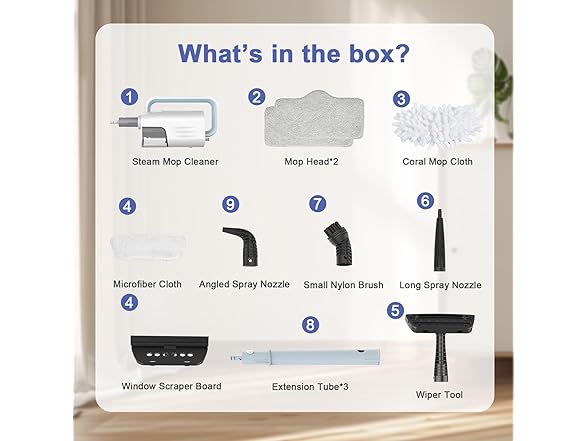 ACHTFACH 6 in 1 Steam Mop Cleaner