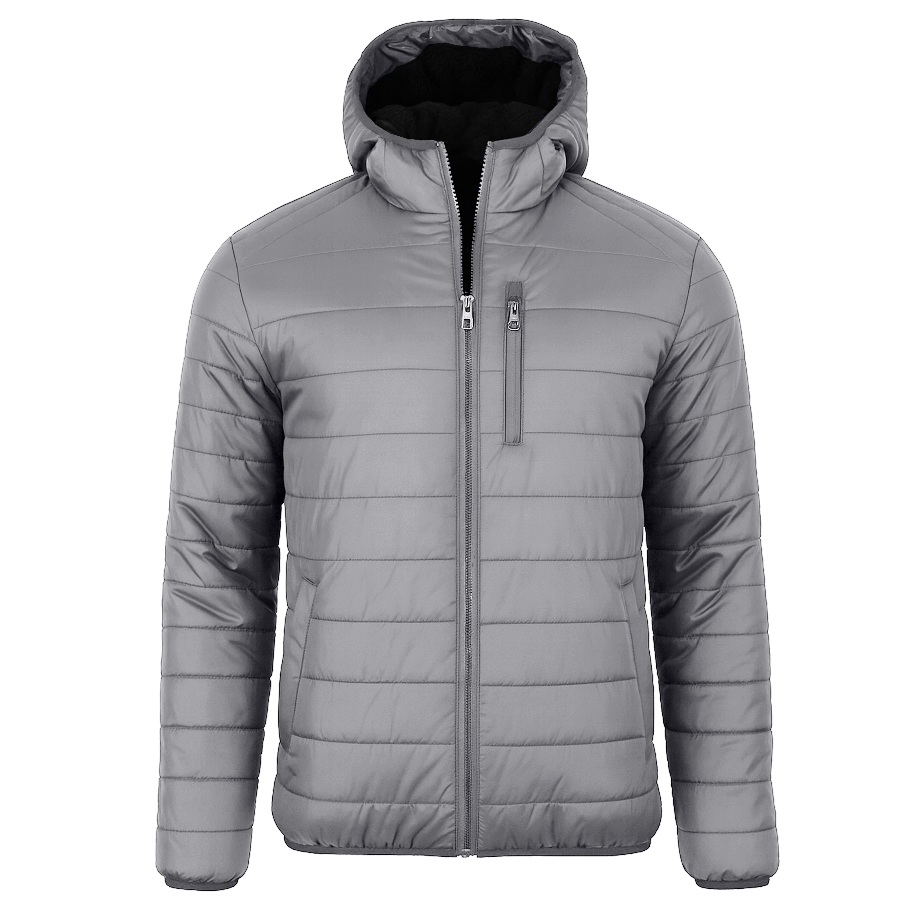 Mens Sherpa Fleece-Lined Hooded Puffer Jacket - Gallery 25