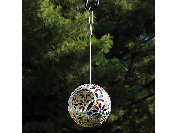 Sunnydaze 6" Glass Mosaic Bird Feeder