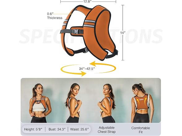 Zelus Orange Weighted Vest 10lb