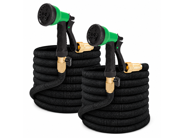 2-Pack 25ft Expandable Hose w/ Nozzle