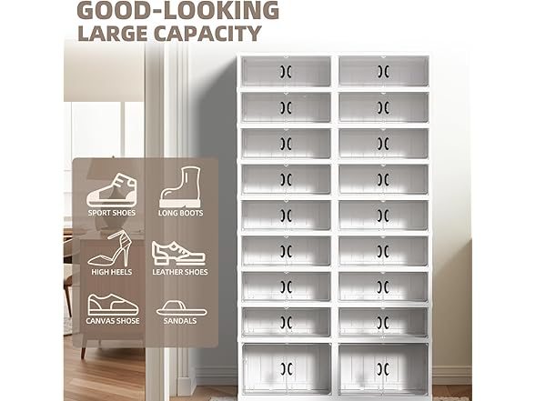 Dollate 9 Tiers 36 Pairs Foldable Shoe Rack
