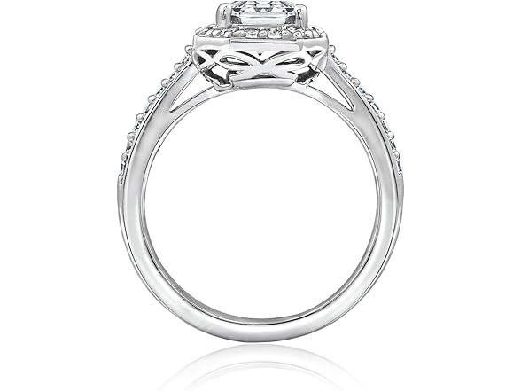 Sterling Silver Halo Ring Size 8